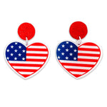 Load image into Gallery viewer, Made in USA Heart Flag Dangle Earrings
