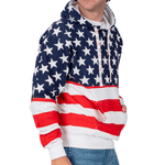 Load image into Gallery viewer, Unisex Patriotic Stars Navy Hoodie Sweater
