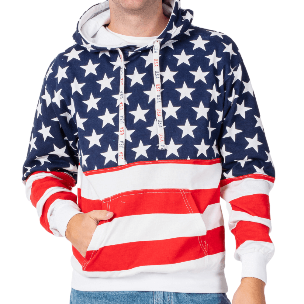 Unisex Patriotic Stars Navy Hoodie Sweater