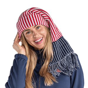 Made in USA Stars and Stripes Knit Scarf Hat