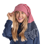 Load image into Gallery viewer, Made in USA Stars and Stripes Knit Scarf Hat
