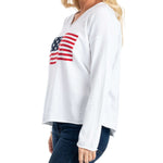 Load image into Gallery viewer, Women&#39;s Made in USA V-Neck Flag Sweater
