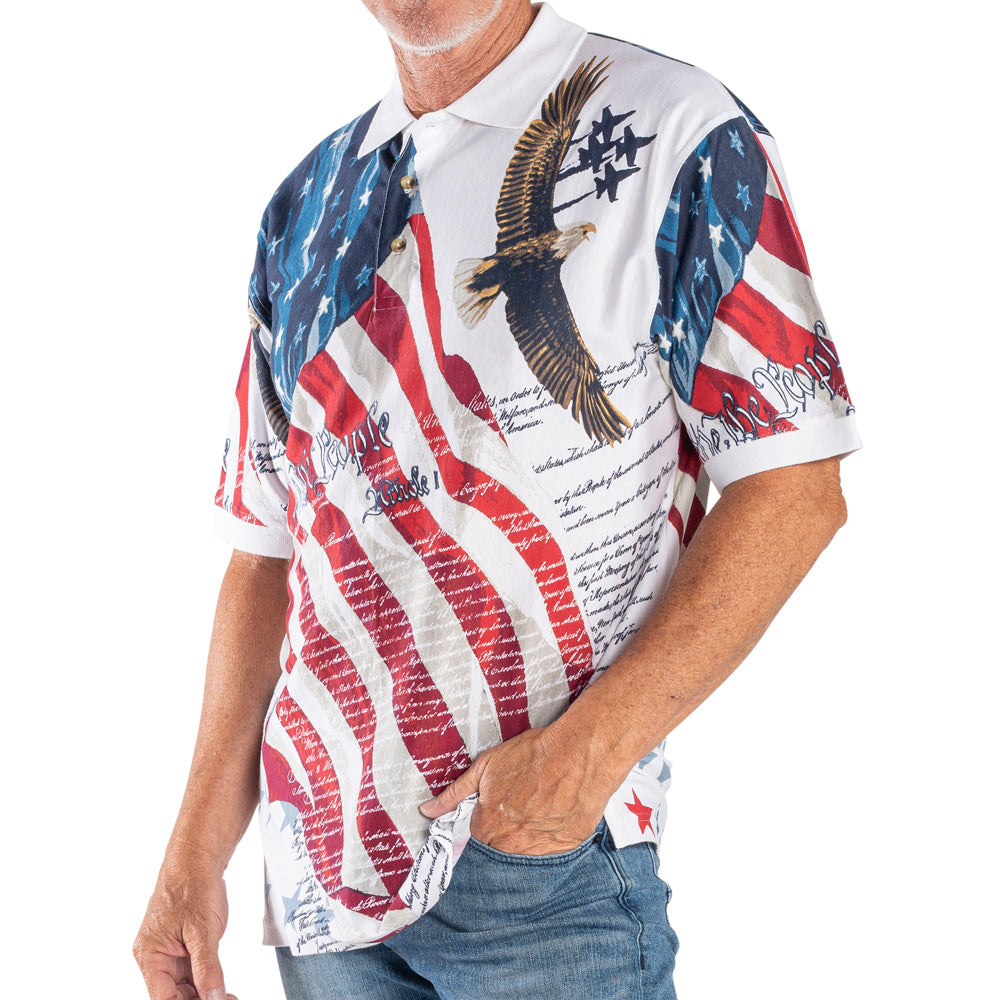 Men's Soaring Eagle with Constitution Polo Shirt