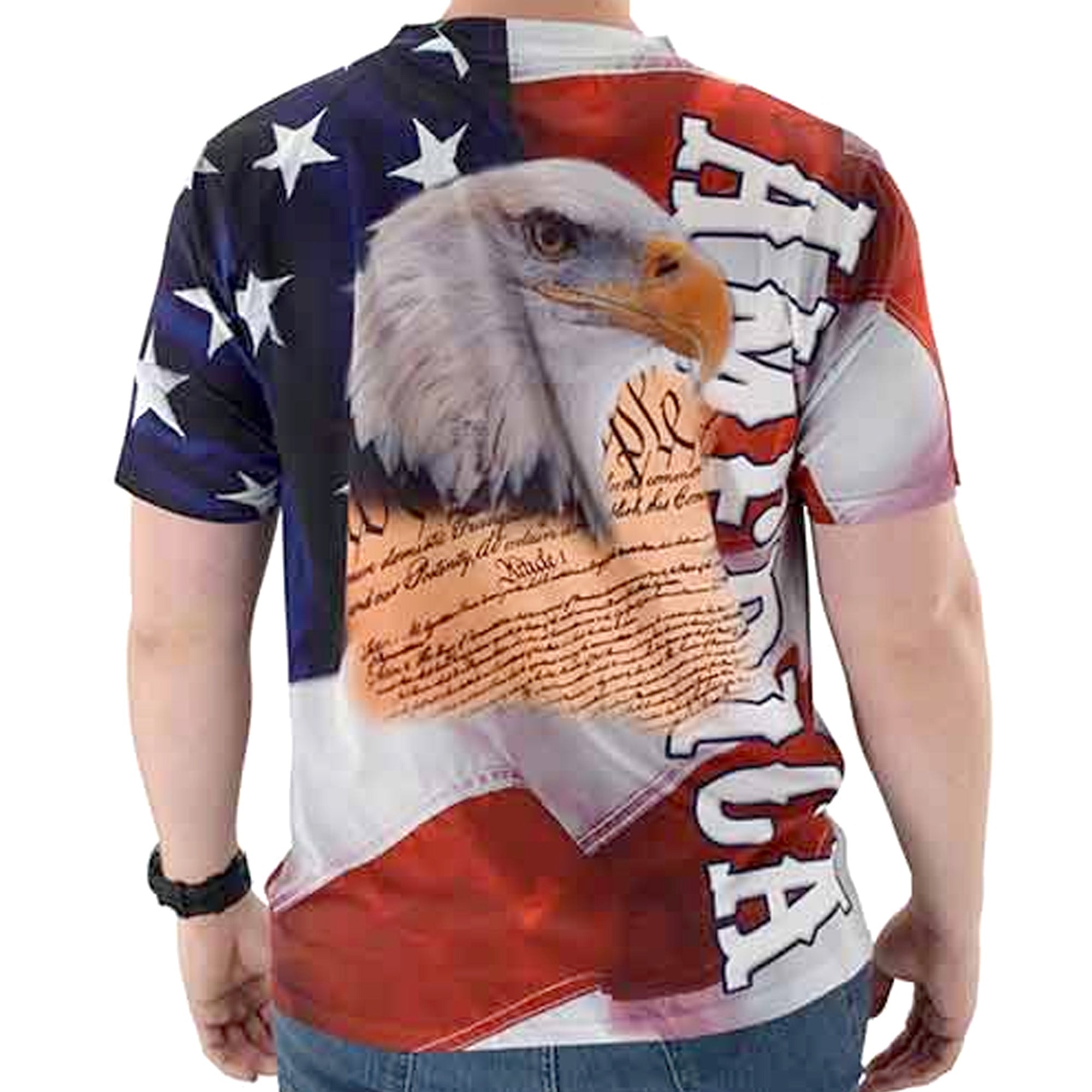 Men's America and Eagle Head Sublimated Tee