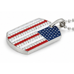 Load image into Gallery viewer, American Flag Rhinestone Dog Tag Necklace
