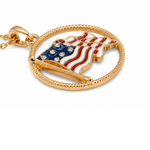 Load image into Gallery viewer, American Flag Circle Pendant Necklace
