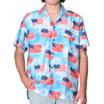 Load image into Gallery viewer, Men&#39;s Patriotic Cloud Flag Print Hawaiian Shirt
