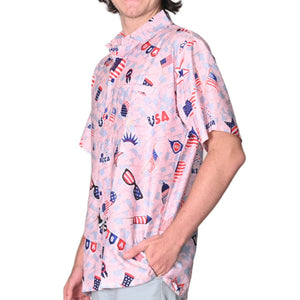 Men's Patriotic USA Eagle Print Hawaiian Shirt