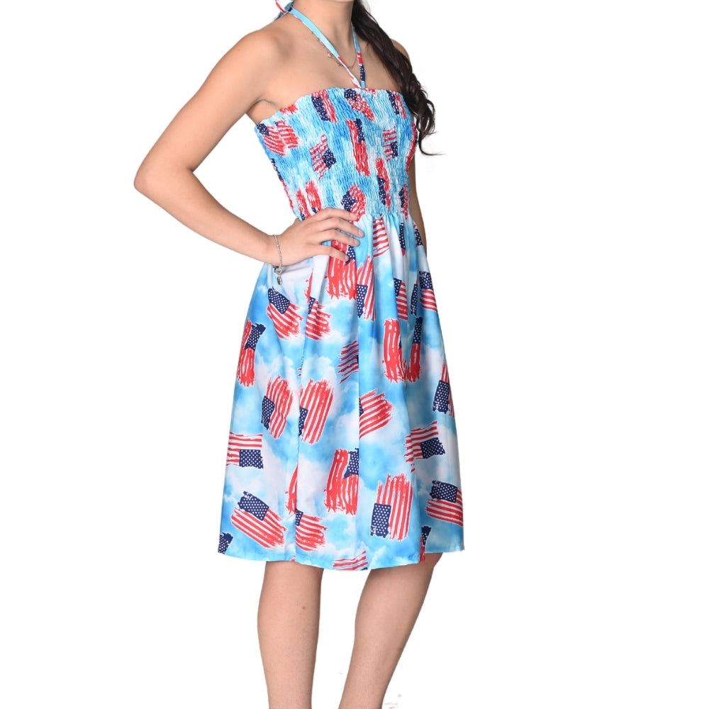 Women's One Size Patriotic Cloud Flag Dress