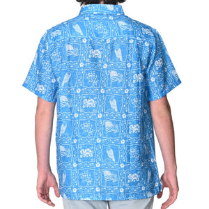 Men's Linen Effect Hawaiian Eagle Shirt