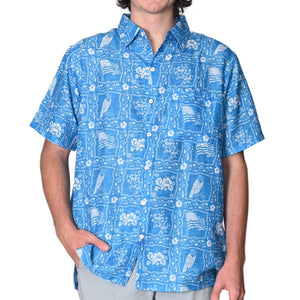 eagle short sleeve dress shirts AE Short-Sleeve Button-Up Shirt Women's Blue XXS