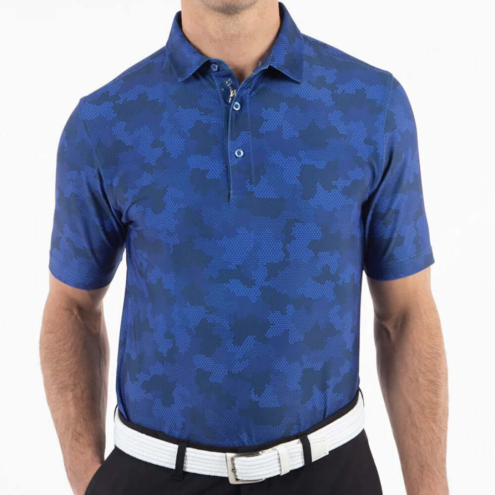 Men's Bobby Jones Performance Jersey Armed Forces Camo Print Polo Men's Bobby Jones Performance Jersey Armed Forces Camo Print Polo