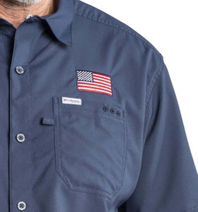 Men's Columbia USA Flag Slack Tide Long-Sleeve Shirt