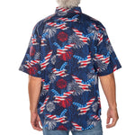 Load image into Gallery viewer, Men&#39;s Eagle Fireworks 100% Cotton Button Down Short Sleeve Shirt
