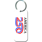 Load image into Gallery viewer, America250™ Patriotic Keychain | Glossy USA Commemorative Key Ring – Blue or White
