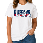 Load image into Gallery viewer, Founders' Scroll America 250 Made in USA Women's Shirt | The Flag Shirt
