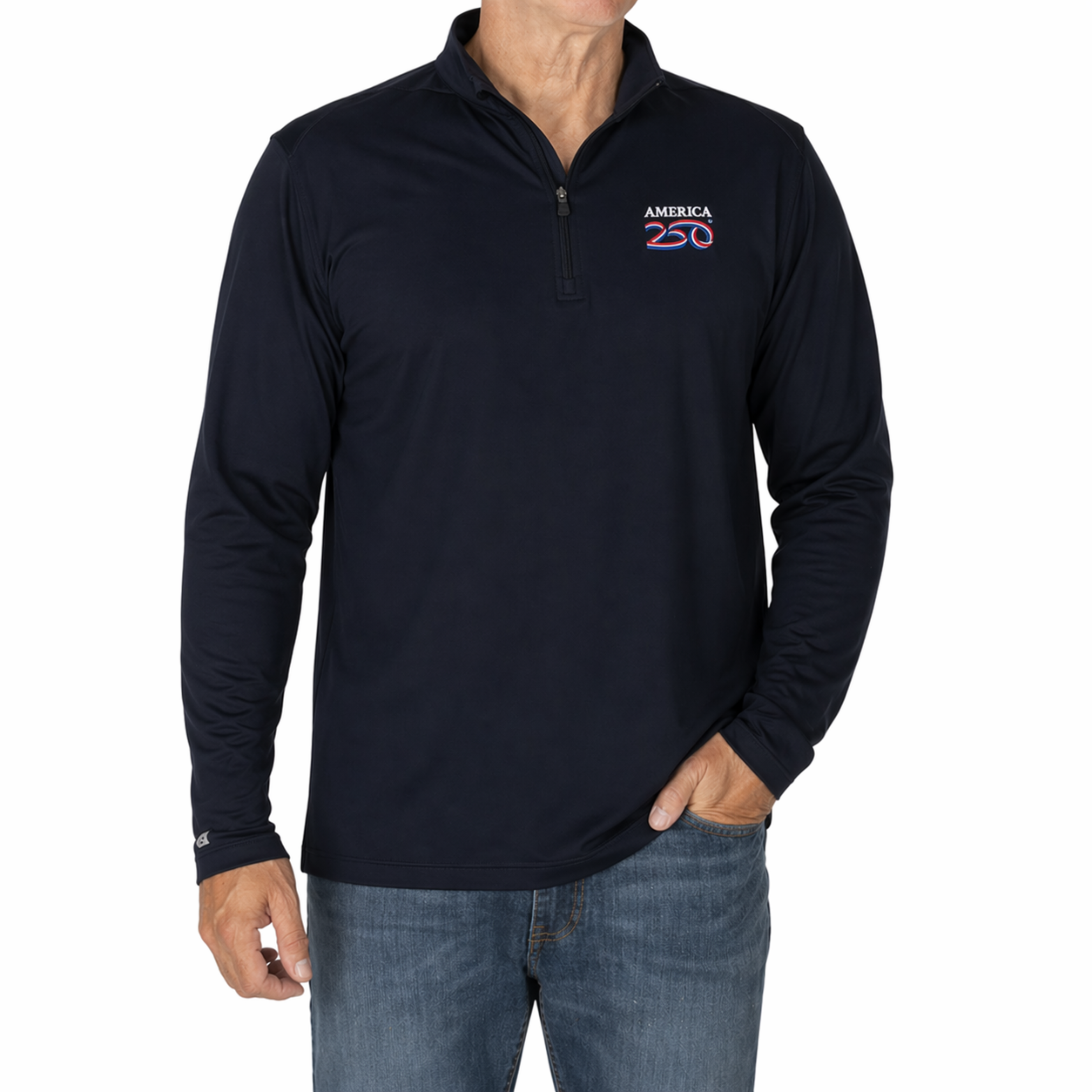 Antigua America 250 Men's Quarter Zip Pullover - Black | Premium 2026