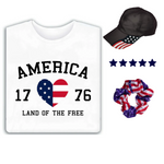 Load image into Gallery viewer, Women&#39;s 1776 T-Shirt, Liberty Hat and Scrunchie Set
