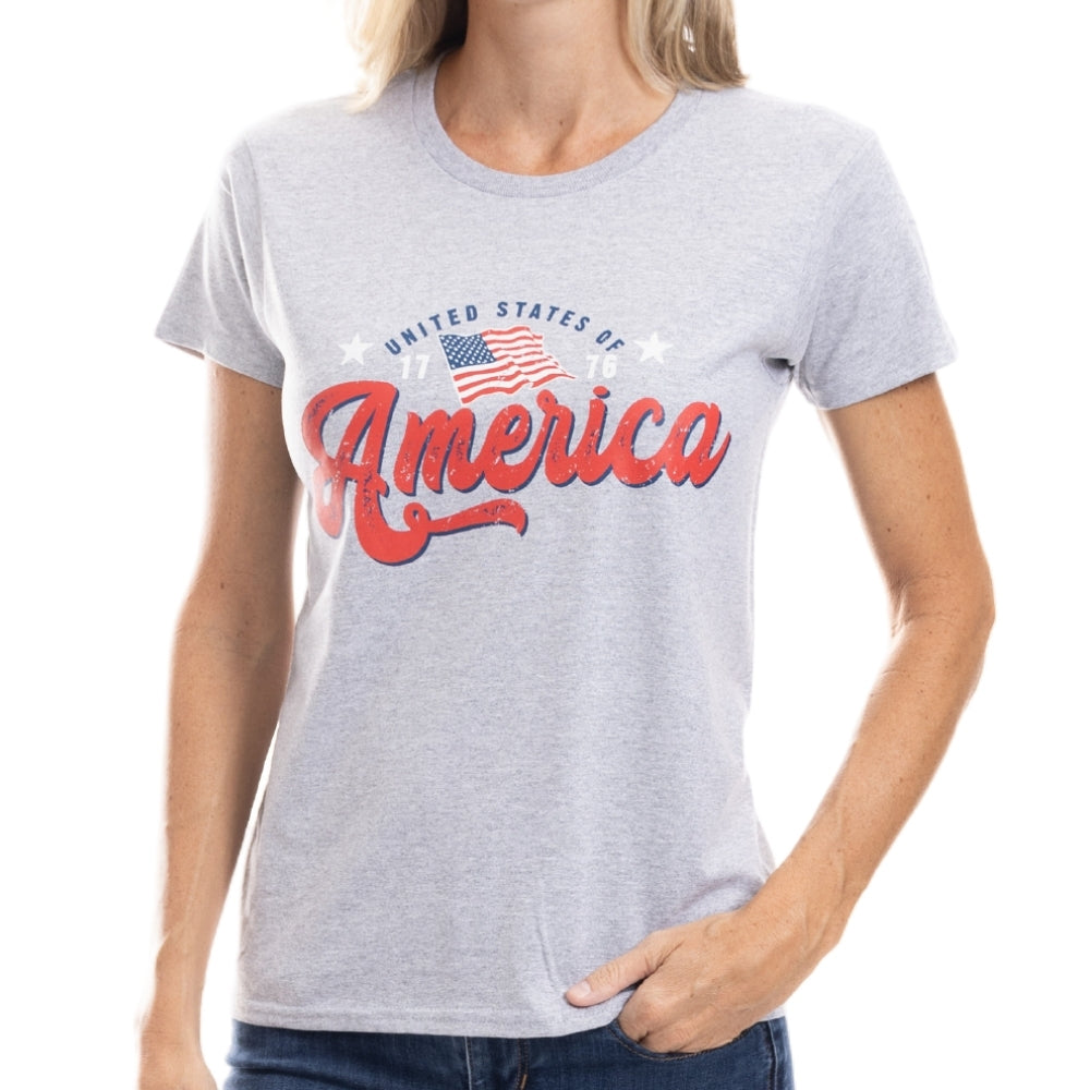 Women's America Flag 1776 Freedom T-Shirt