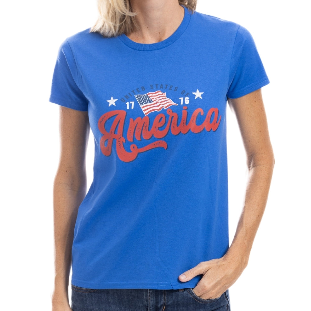 Women's America Flag 1776 Freedom T-Shirt