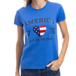 Load image into Gallery viewer, Women&#39;s USA Flag Heart 1776  Freedom T-Shirt
