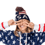 Load image into Gallery viewer, USA Pom Beanie
