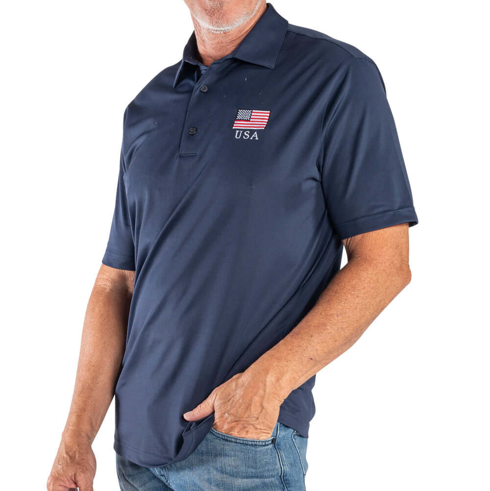 Men's Greg Norman Freedom Pique USA Polo