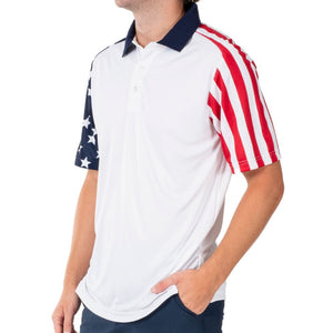 Men's Stars and Stripes Sleeved Polo Shirt