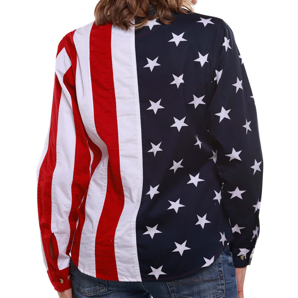 SPECIAL-Women's Stars and Stripes 100% Cotton Long Sleeve Top