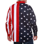 Load image into Gallery viewer, SPECIAL- Men&#39;s Stars &amp; Stripes 100% Cotton Long Sleeve Button-Up Shirt
