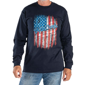 Made In USA We The People Vertical Flag Long Sleeve Tee