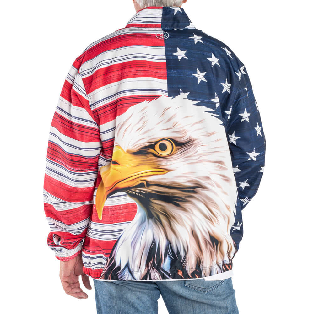 Unisex Patriotic Eagle Full Zip Windbreaker Jacket | The Flag Shirt | L