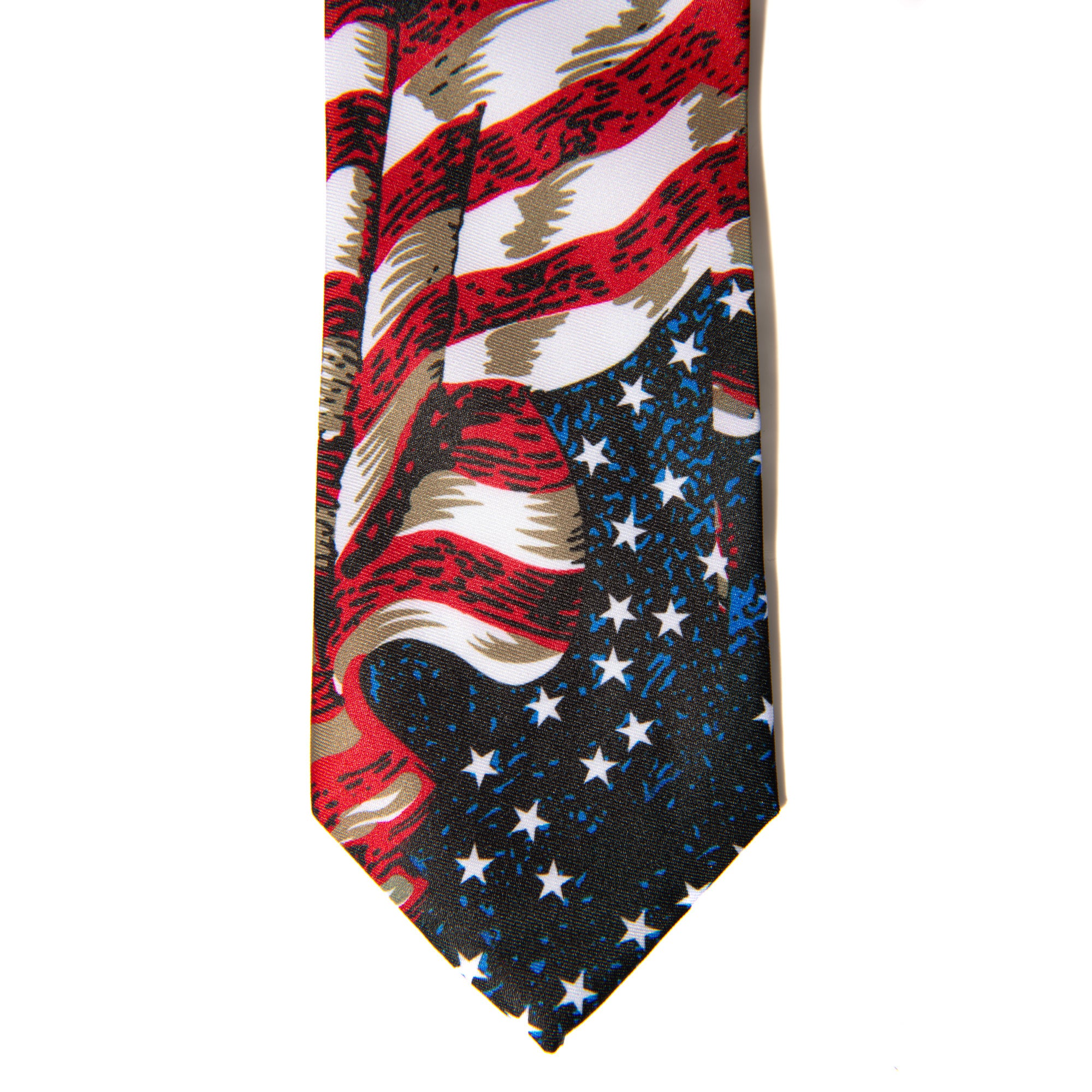 Parquet Mens Necktie With Mini American Flags - Blue - One Size Neck Tie