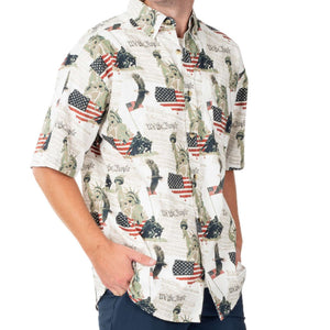 Men's Iwo Jima 100% Cotton Button-down Shirt