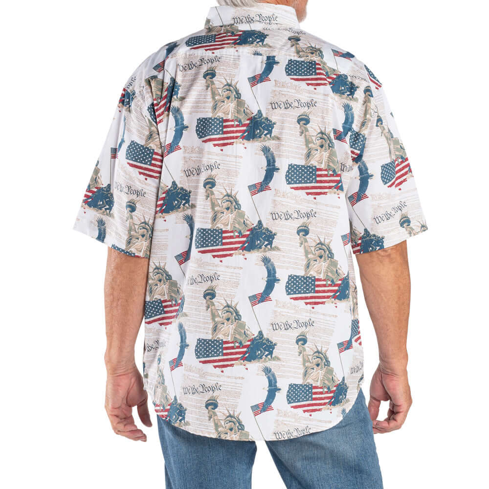 Men's USA Icons Button Down Shirt, Hat, and Wristband Bundle