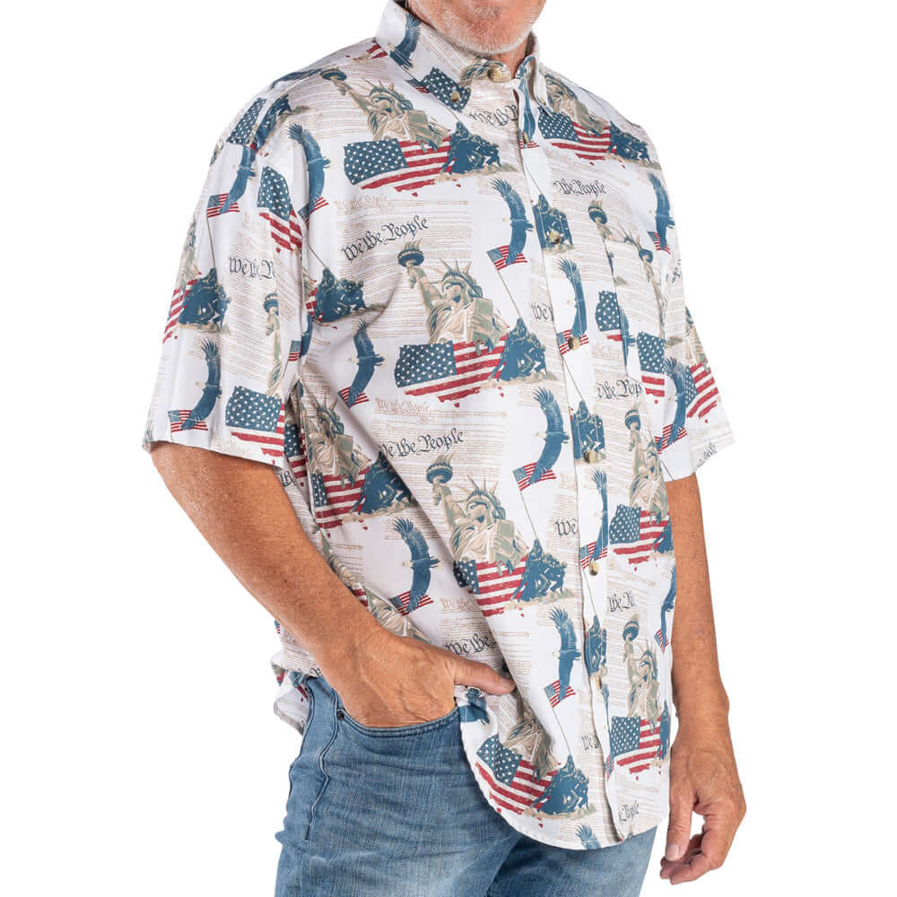 100 cotton men's dress shirts Men's We The People 100% Cotton Button-Down Short Sleeve Shirt