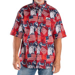 Load image into Gallery viewer, Men&#39;s USA Icons Button Down Shirt, Hat, and Sunglasses
