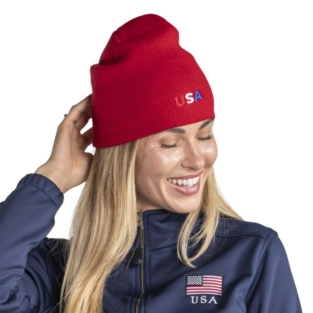 Made in USA Embroidered USA Beanie
