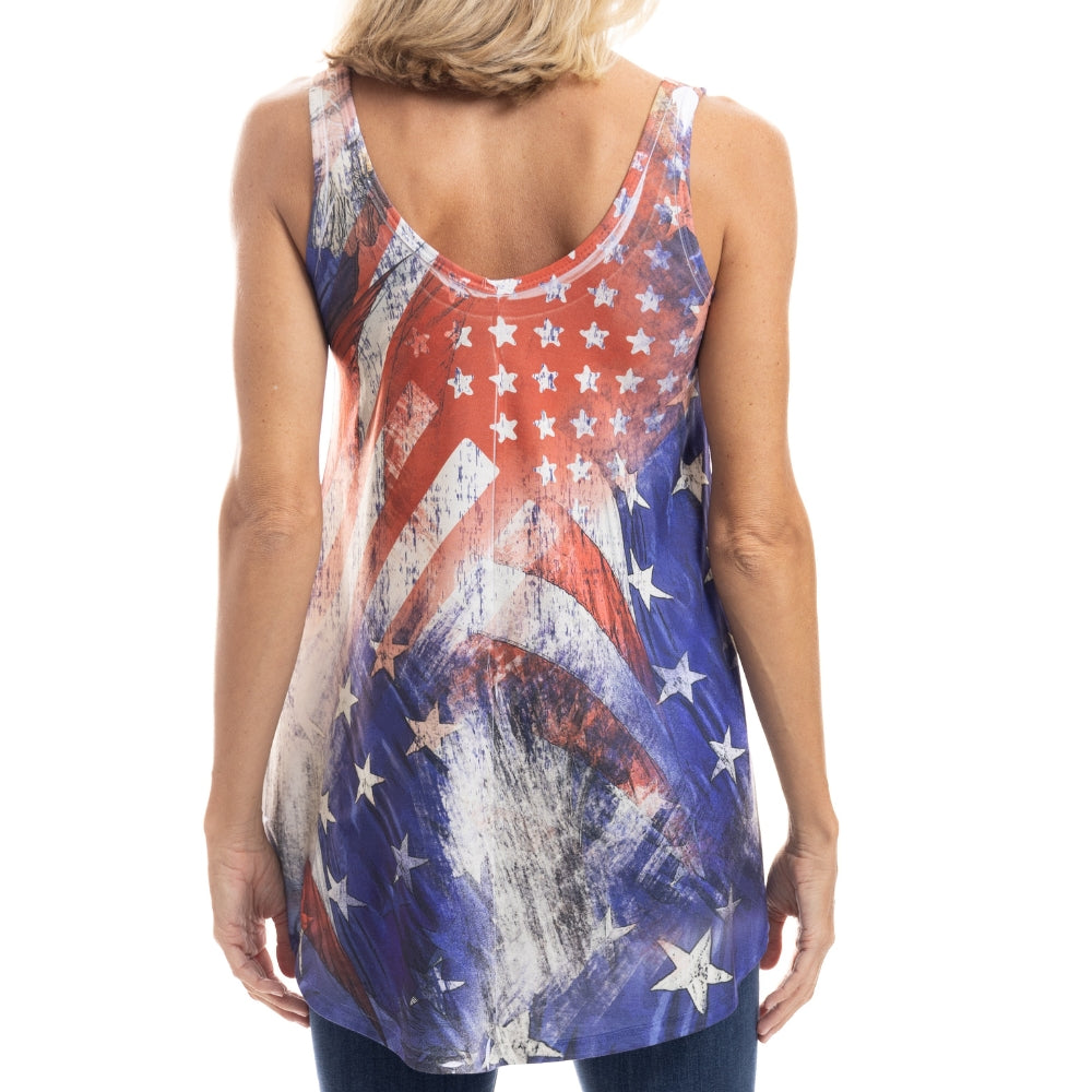 Women's Made in USA American Flag Tank Top