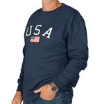 Load image into Gallery viewer, Unisex Embossed USA Crewneck Fleece Sweatshirt
