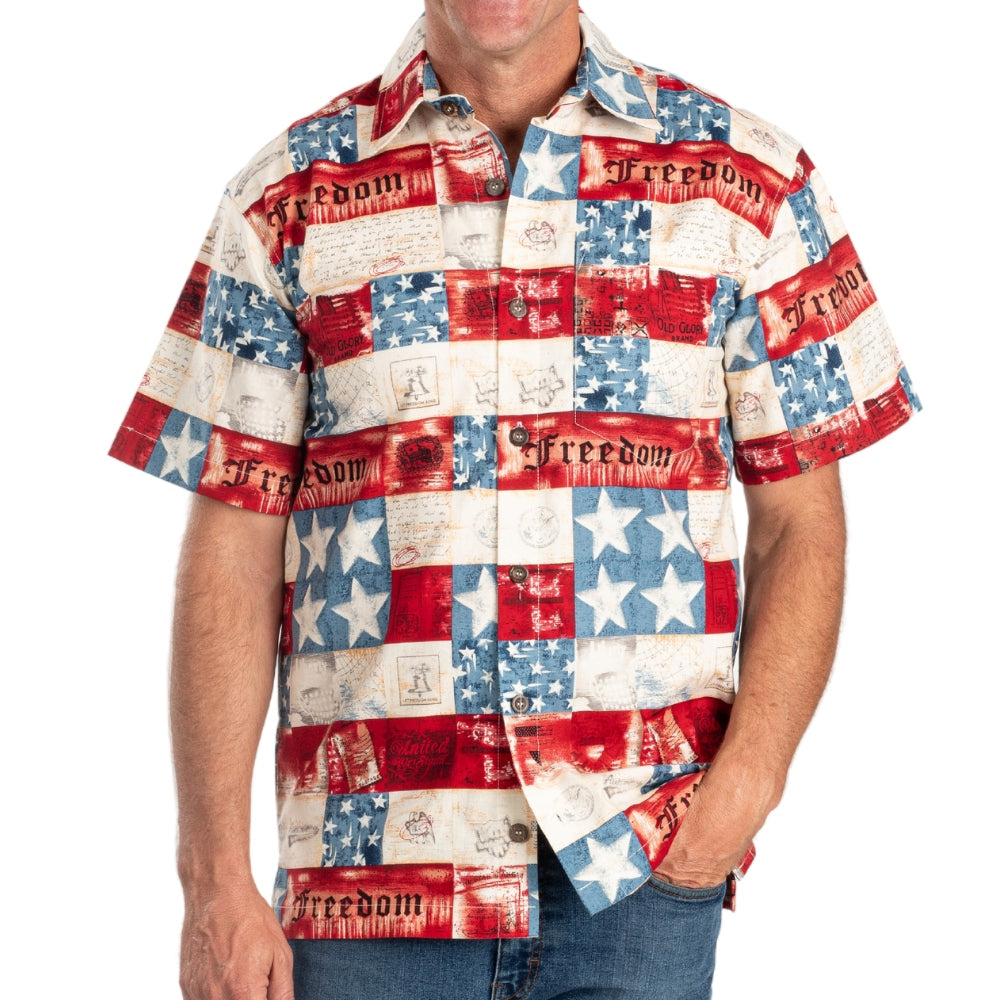 Men's Freedom Patriotic Hawaiian Shirt