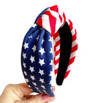 Load image into Gallery viewer, Made in USA Stars and Stripes Top Knot Headband
