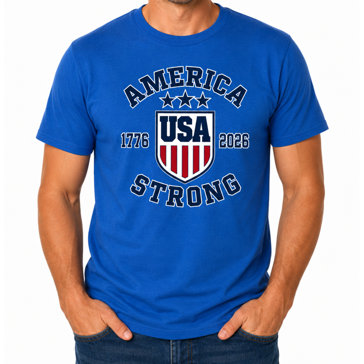 America Strong 250 Men's Patriotic T-Shirt | The Flag Shirt
