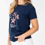 Load image into Gallery viewer, Women&#39;s USA Star Proud to be an American T-Shirt

