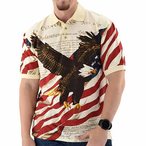 Men's 100% Cotton Patriotic Polo Bundle of 4 Shirts