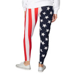 Load image into Gallery viewer, Women&#39;s American Flag Patriotic Leggings with Bracelet

