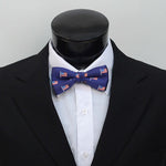 Load image into Gallery viewer, Navy American Flag Bow Tie
