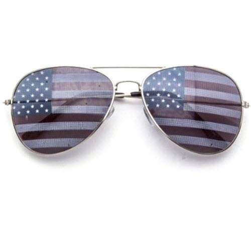 USA Flag Lens Aviator Sunglasses 6 PACK