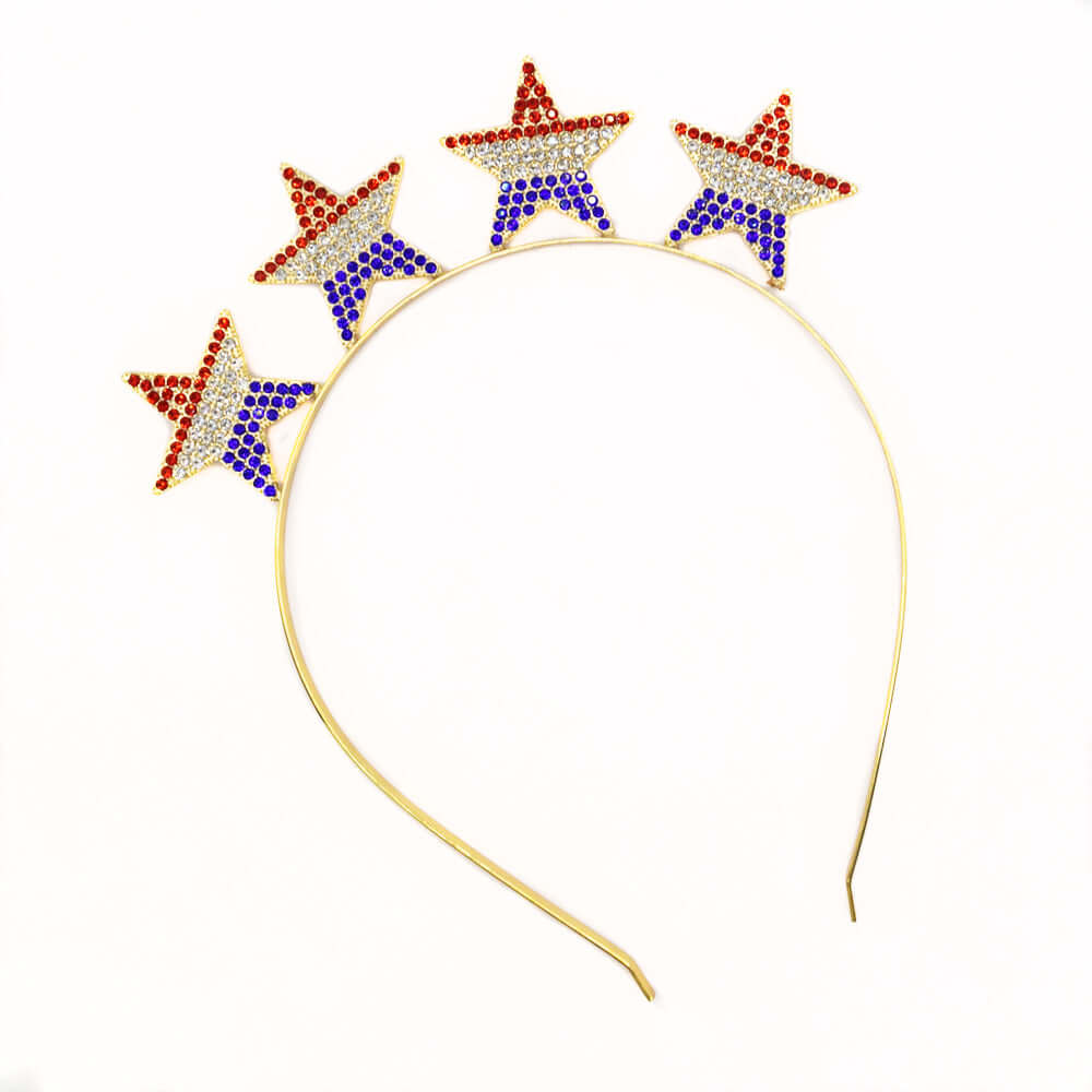 Rhinestone Red, White, and Blue Stars Headband