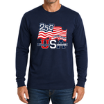 Load image into Gallery viewer, Waving Flag America 250 Long Sleeve T-Shirt | The Flag Shirt
